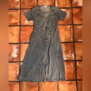 Worn once for Easter. Denim wrap dress. Size: medium